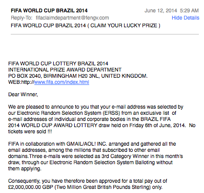 Advanced Fee Spam