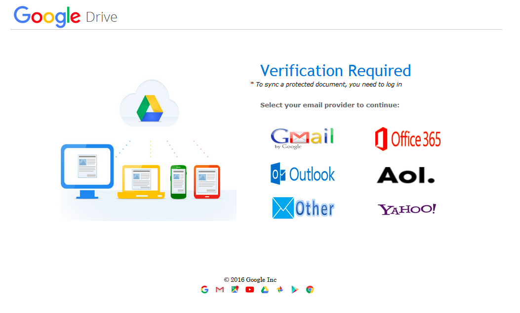 Email phishing page